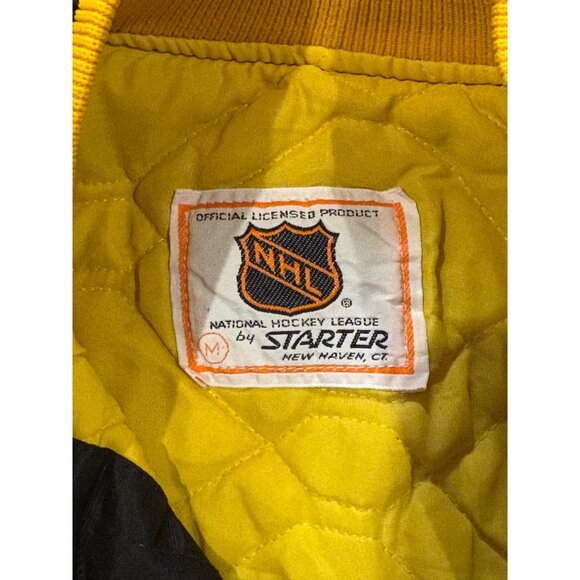 Vintage 1980's Starter Boston Bruins NHL Hockey Satin Jacket Black Men's Medium - Picture 6 of 7